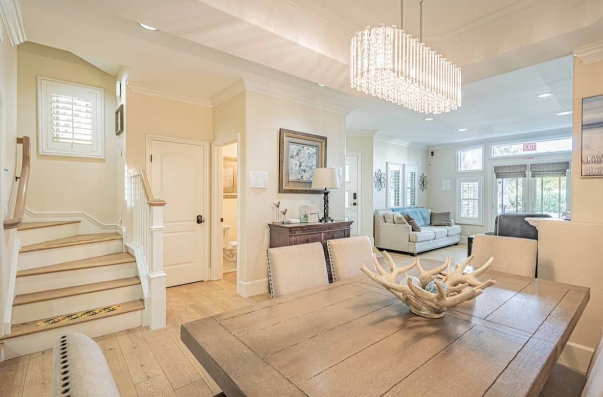 Luxurious living and dining spaces at a Residential Rehab in Huntington Beach, CA, offering comfort and elegance for recovery