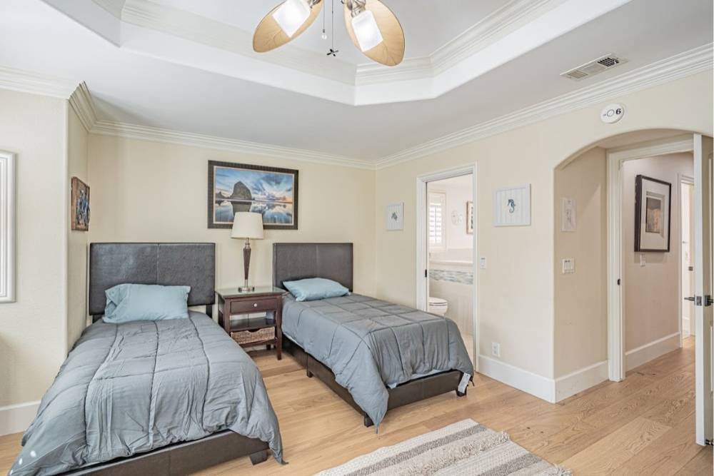 Comfortable shared bedroom in a rehab facility, offering a safe recovery environment for meth addiction treatment in Huntington Beach, CA.